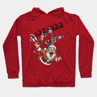 Santa Falling from his sleigh Hoodie